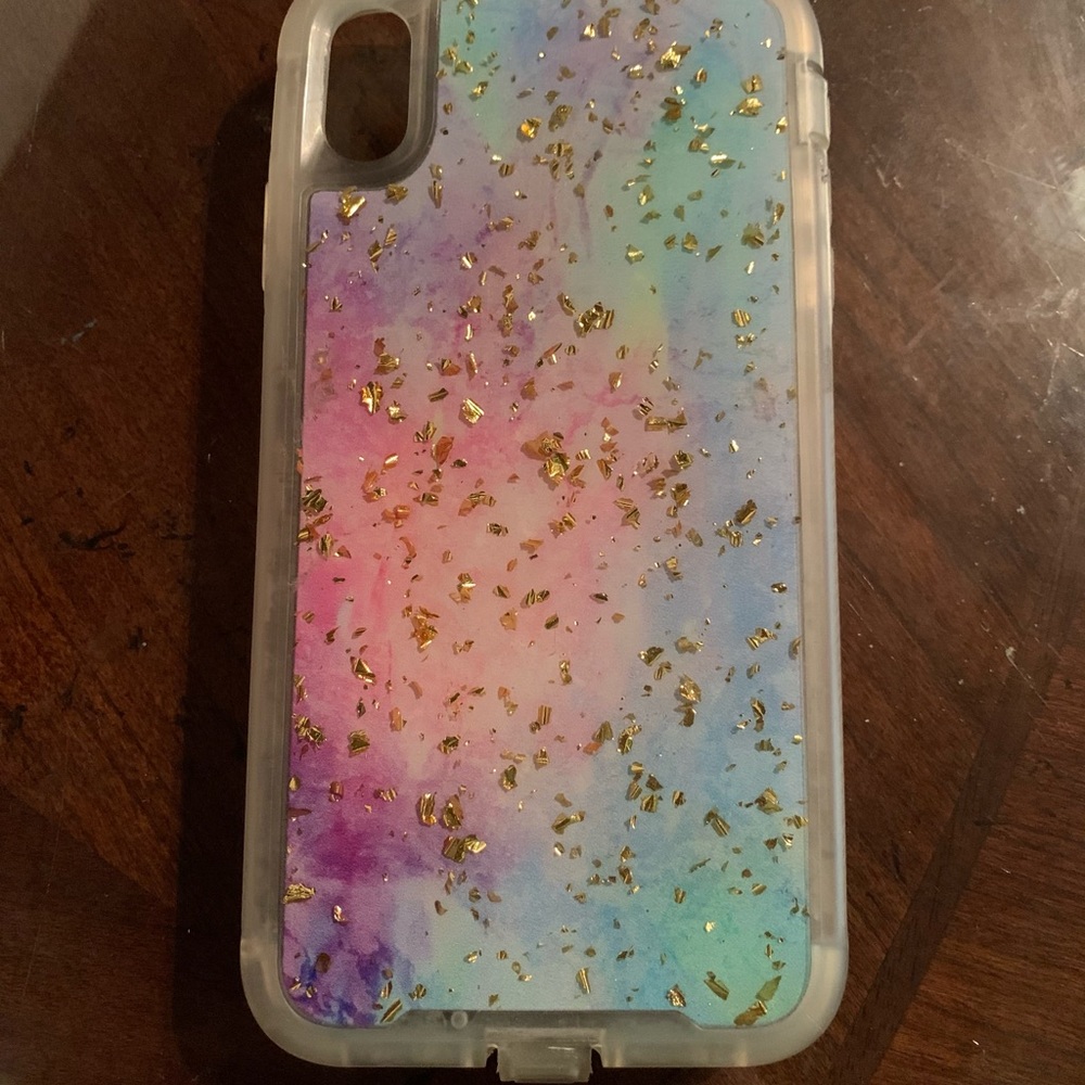 Pastel style with gold flakes iPhone XS Max case
